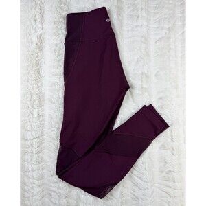 Lululemon Wunder Under HR Tight – Size 4 – Burgundy – Mesh Panel